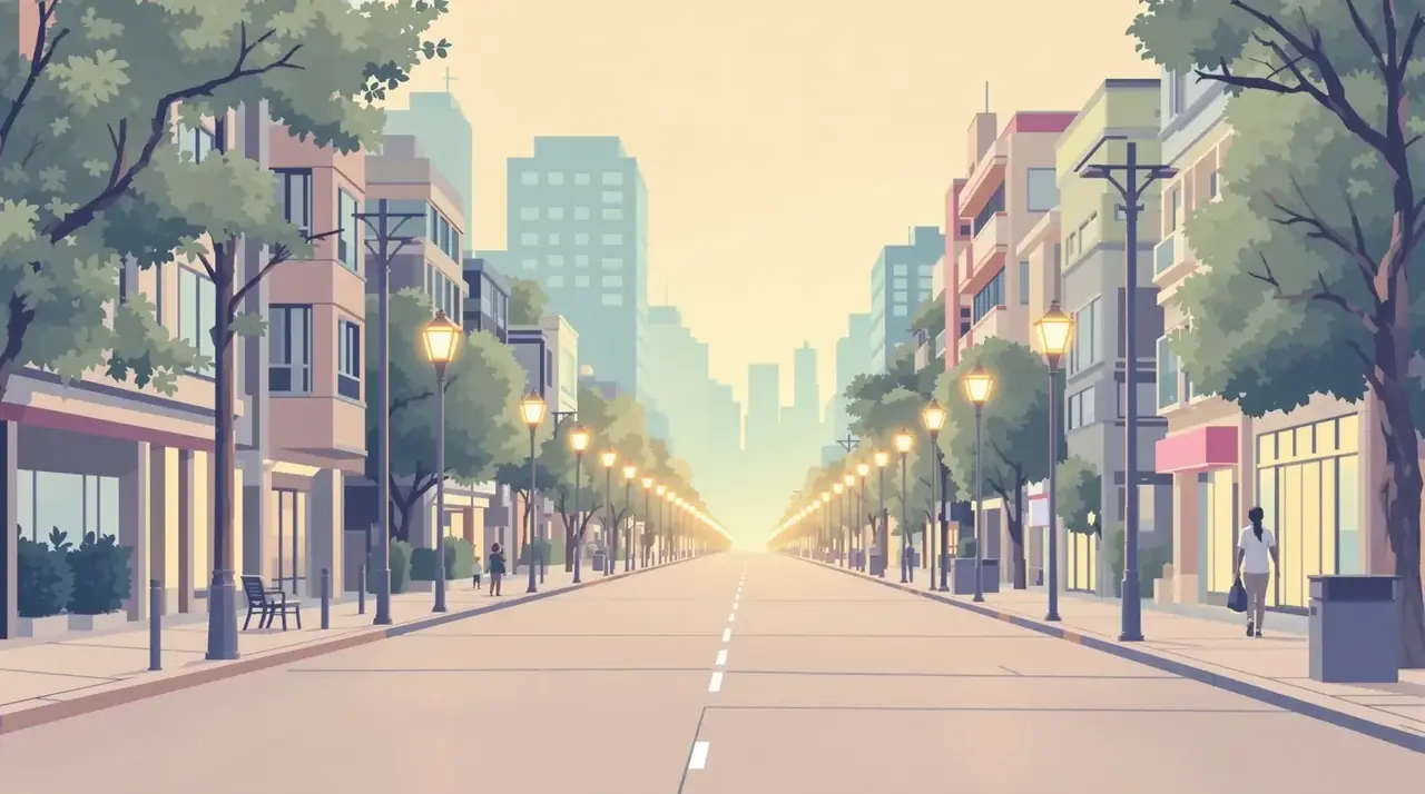 长街灯火 短剧背景海报 - 番瓜短剧